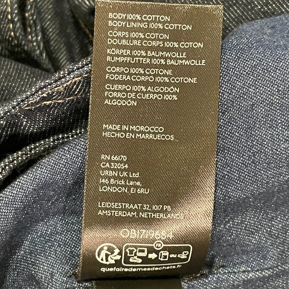 (NEW) FREE PEOPLE Double Breast Car Coat Long Sleeve Denim, Wash Indigo - L - Picture 12 of 13